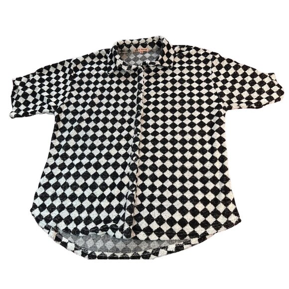 Bailey Rose Black and White Checkered Terry Short Set Size Small - Picture 5 of 10
